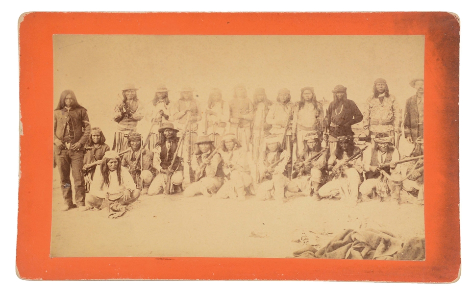 1880S APACHE SCOUTS GROUP PHOTOGRAPH.