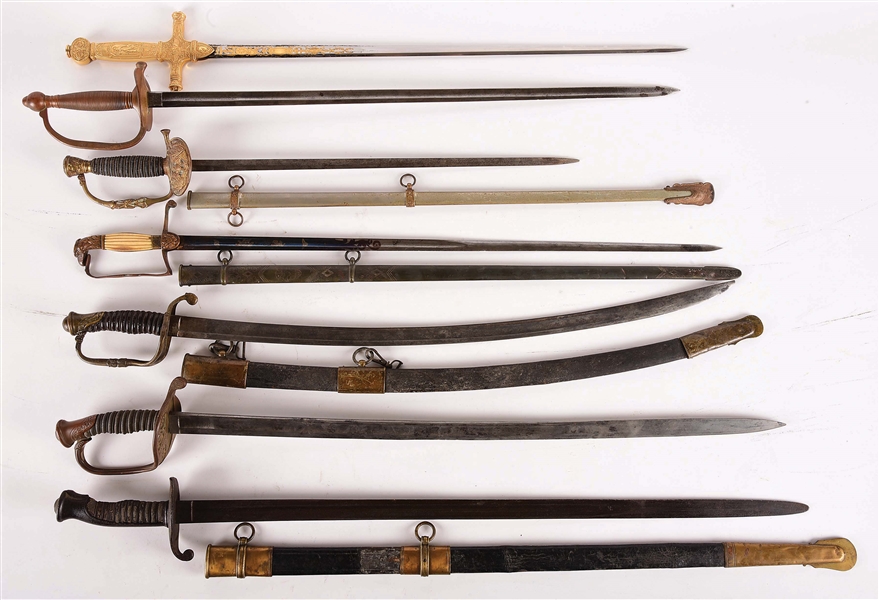LOT OF 7: UNITED STATES 19TH CENTURY SWORDS.