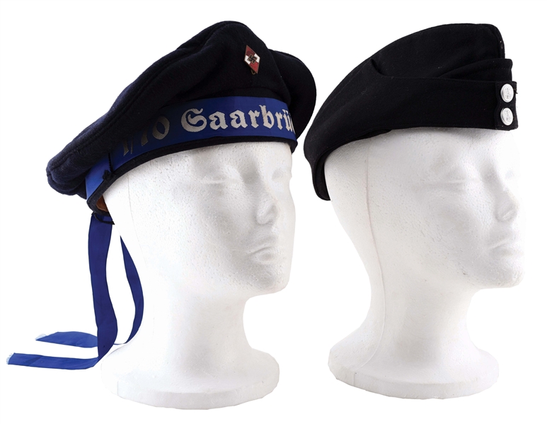 LOT OF 2: THIRD REICH HITLER YOUTH NAVAL CAP AND NSKK SIDE CAP.