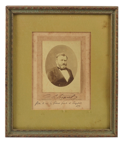 FRAMED PHOTOGRAPH AND SIGNATURE OF ULYSSES S. GRANT.