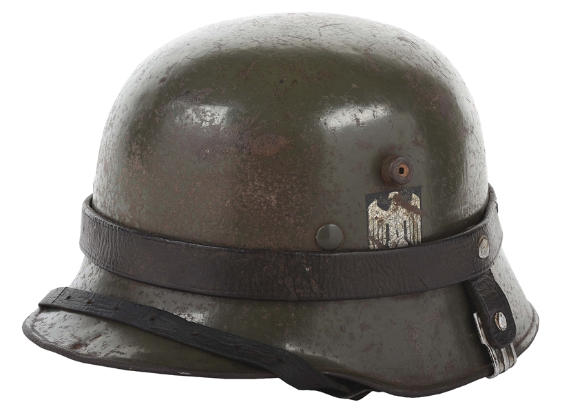 GERMAN WWII M18 HEER TRANSITIONAL DOUBLE DECAL HELMET.