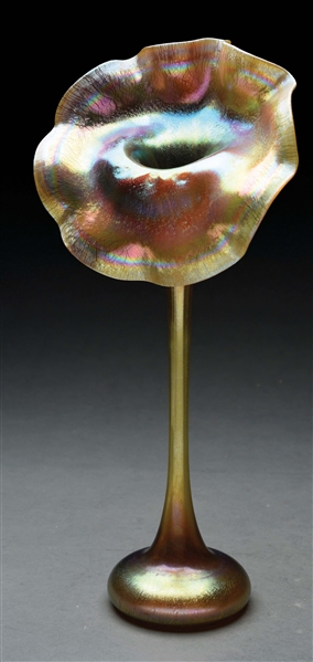 TIFFANY STUDIOS JACK IN THE PULPIT VASE.