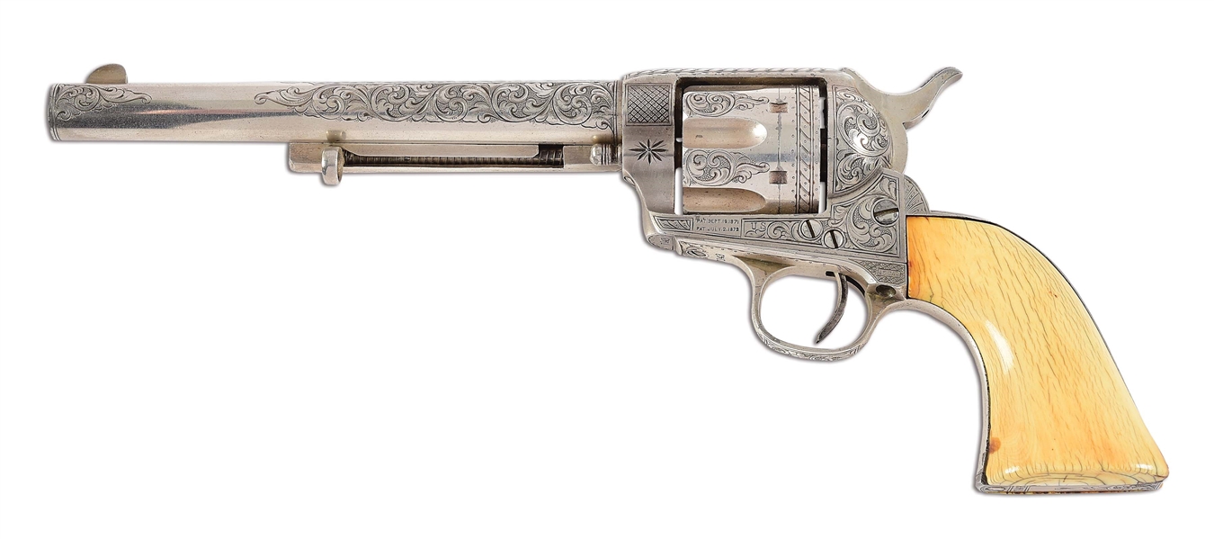(A) ENGRAVED COLT SINGLE ACTION ARMY .45 COLT REVOLVER.