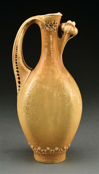 AMPHORA PAUL DACHSEL DESIGNED PITCHER WITH RETICULATED TOP AND HANDLE.