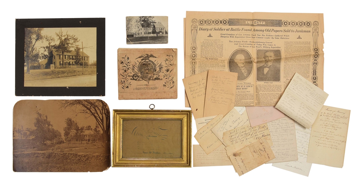 LARGE LOT OF WARD-BRIGHAM FAMILY PAPERS AND EPHEMERA 