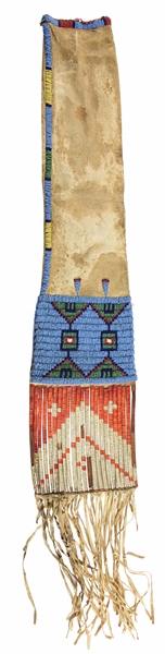 BEADED AND QUILLED PLAINS PIPE BAG.