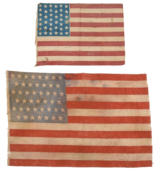 LOT OF 2: AMERICAN FLAGS.