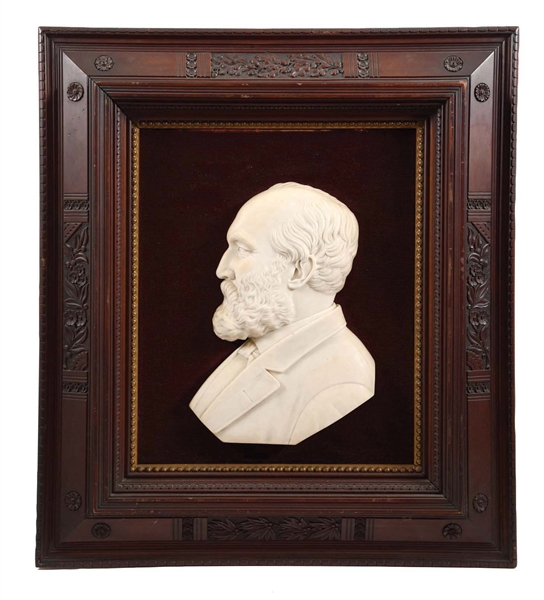 C.N. PIKE (AMERICAN, DATES UNKNOWN) RELIEF PORTRAIT OF JAMES A. GARFIELD.