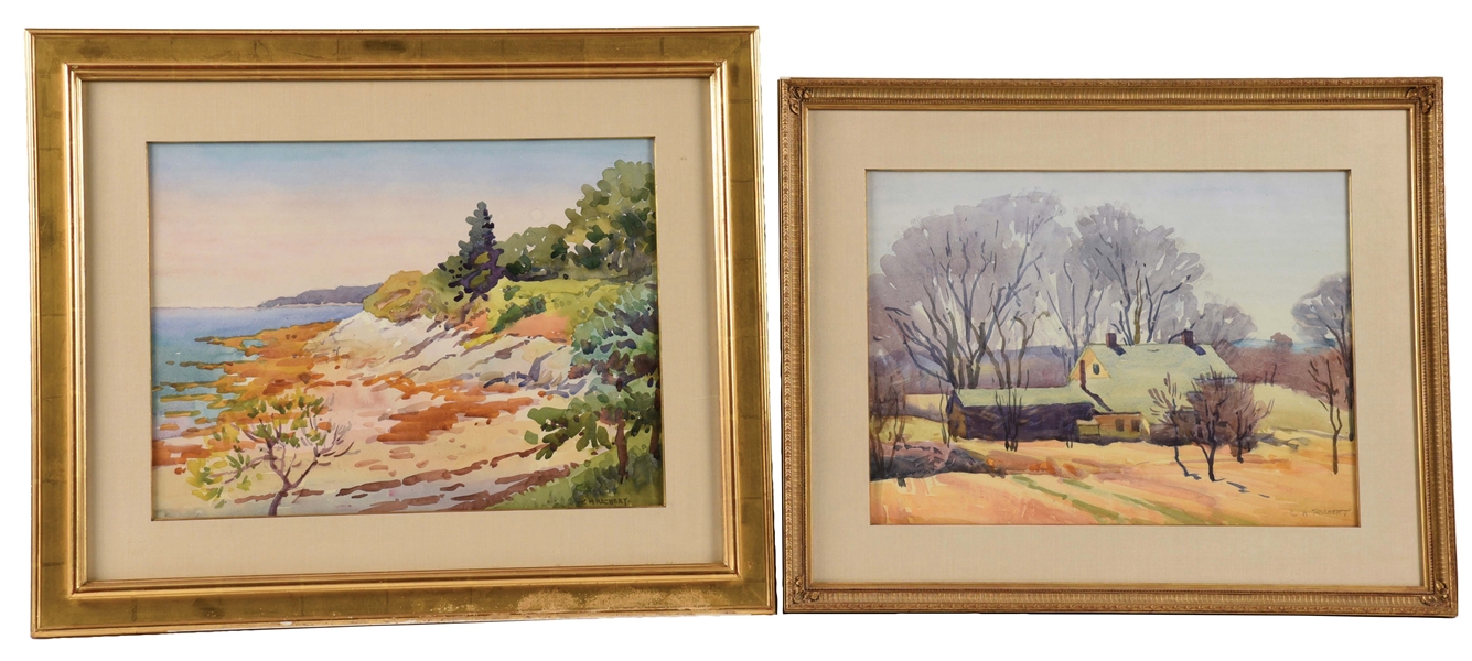 LOT OF 2: CHARLES HENRY RICHERT (AMERICAN 1880-1974) TWO WATERCOLOR LANDSCAPES
