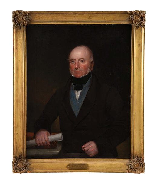 ATTRIBUTED TO WILLIAM JEWETT (AMERICAN, 1782 - 1874) AND SAMUEL WALDO (AMERICAN, 1783-1861) PORTRAIT OF JOHN QUINCY ADAMS.