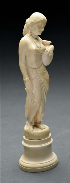 SOLID CARVED IVORY LADY.