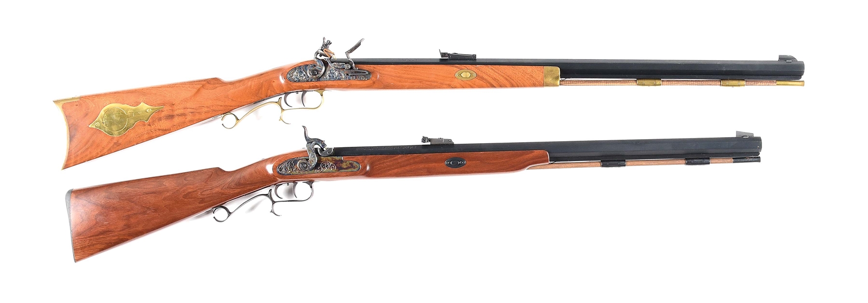 (A) LOT OF 2: THOMPSON CENTER HAWKEN FLINTLOCK RIFLE AND RENEGADE PERCUSSION RIFLE.