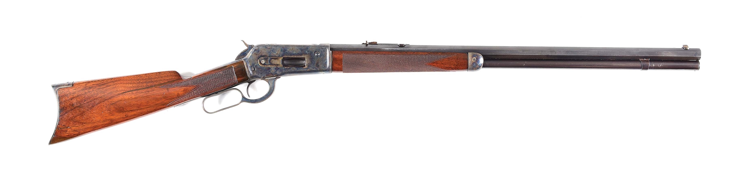 (C) WINCHESTER MODEL 1886 LEVER ACTION RIFLE.