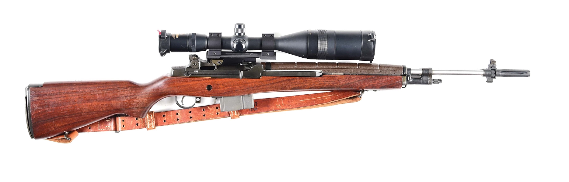 (M) PRE-BAN NATIONAL MATCH SPRINGFIELD M1A SEMI AUTOMATIC RIFLE WITH KRIEGER BARREL, SCOPE AND CASE.
