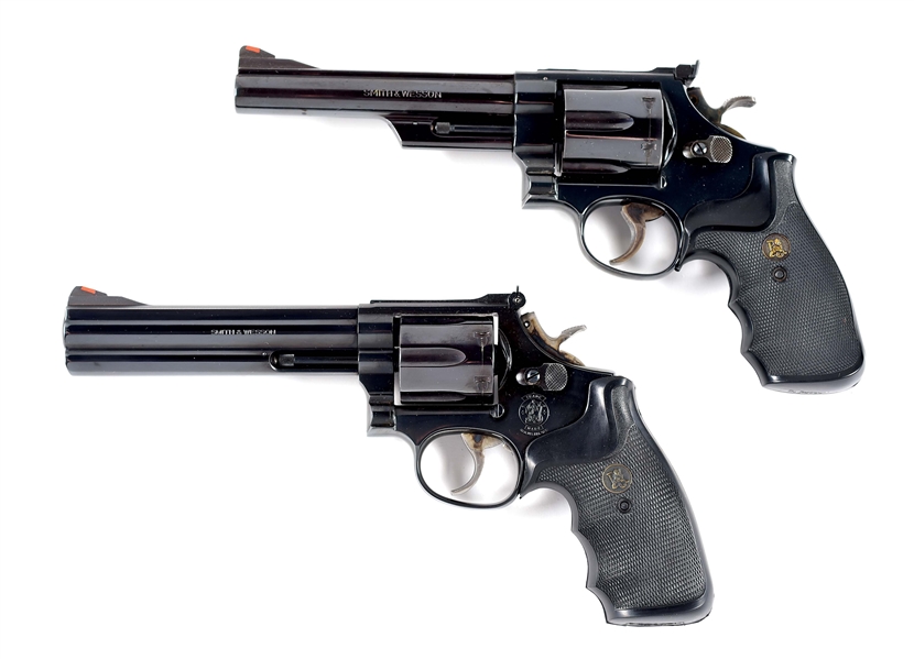 (M) LOT OF 2: SMITH & WESSON MODEL 29-2 AND MODEL 586-3 DOUBLE ACTION REVOLVERS.
