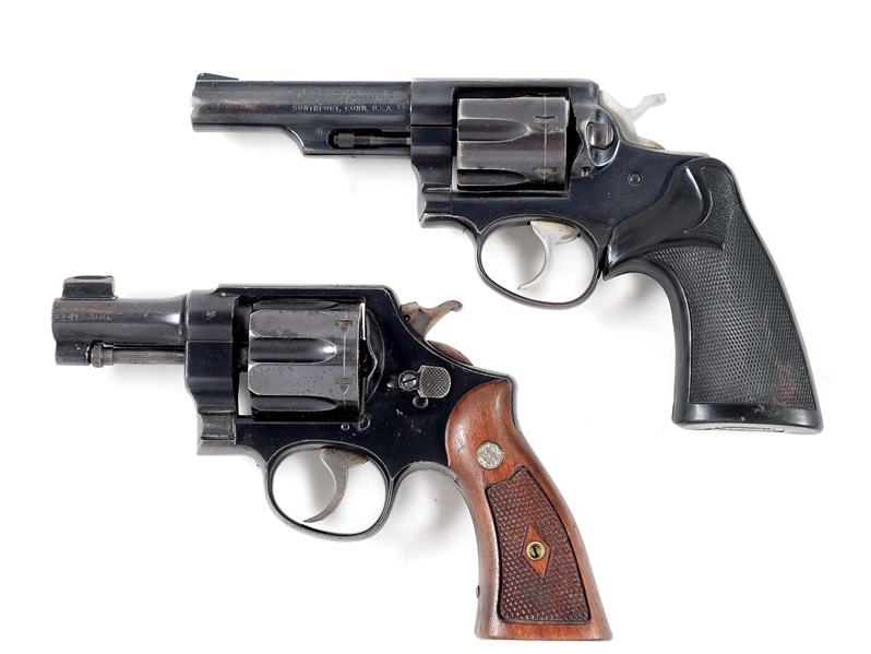(M+C) LOT OF 2: RUGER SPEED SIX AND SMITH & WESSON .455 HAND EJECTOR DOUBLE ACTION REVOLVERS.