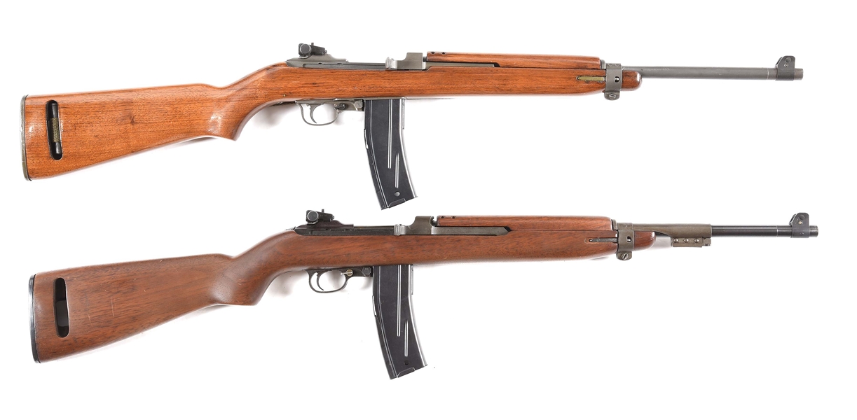 (C) LOT OF TWO M1 CARBINE SEMI AUTOMATIC RIFLES 