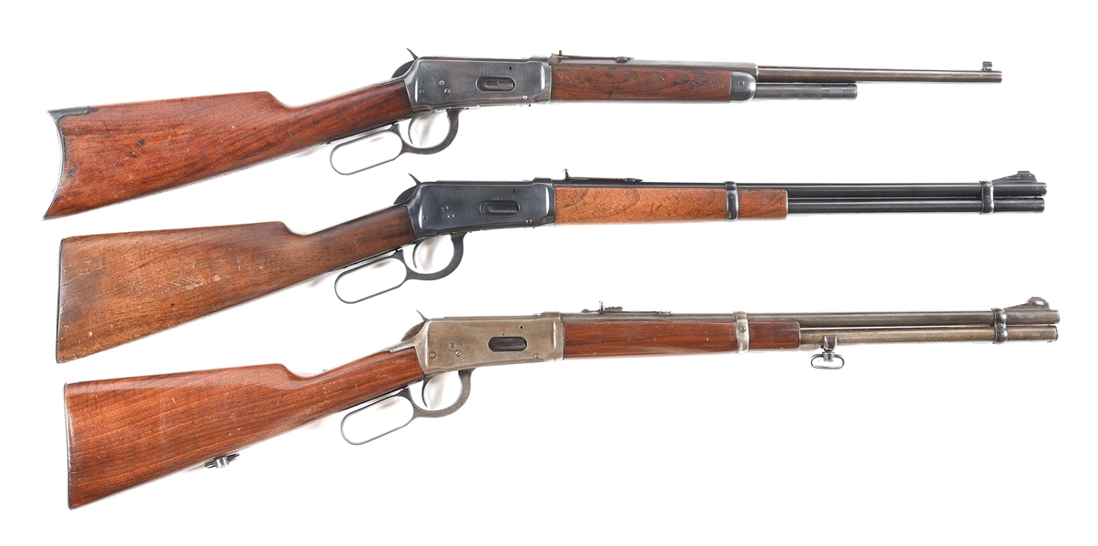 (C) LOT OF THREE WINCHESTER MODEL 94 LEVER ACTION RIFLES 