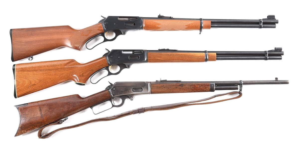 (C+M) LOT OF THREE MARLIN LEVER ACTION RIFLES 