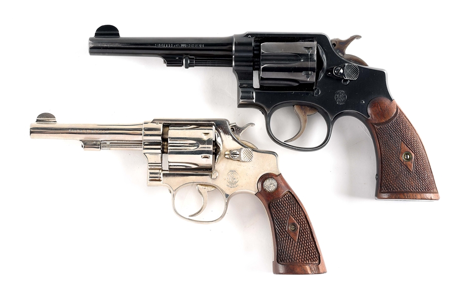 (C) LOT OF 2: SMITH AND WESSON REVOLVERS.