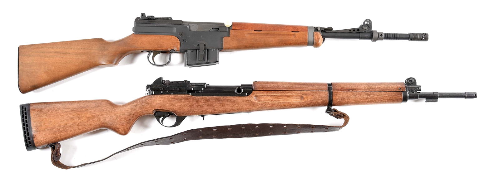 (C) LOT OF TWO SEMI AUTOMATIC RIFLES: FABRIQUE NATIONALE MODEL 49  AND MAS 1949-56