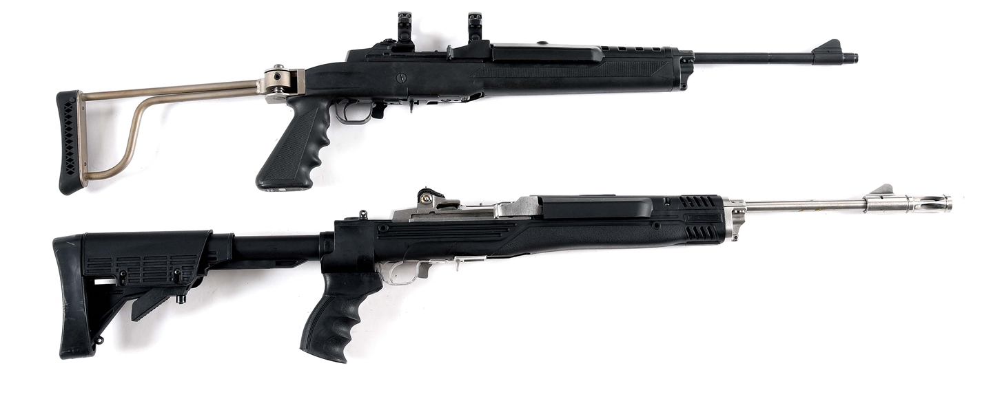 (M) LOT OF TWO RUGER MINI-14 .223 SEMI AUTOMATIC RIFLES 