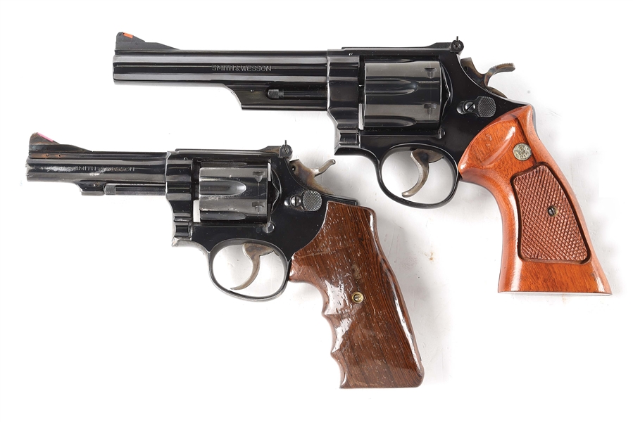 (C) LOT OF 2: SMITH AND WESSON 29-2 AND K-38 REVOLVERS.
