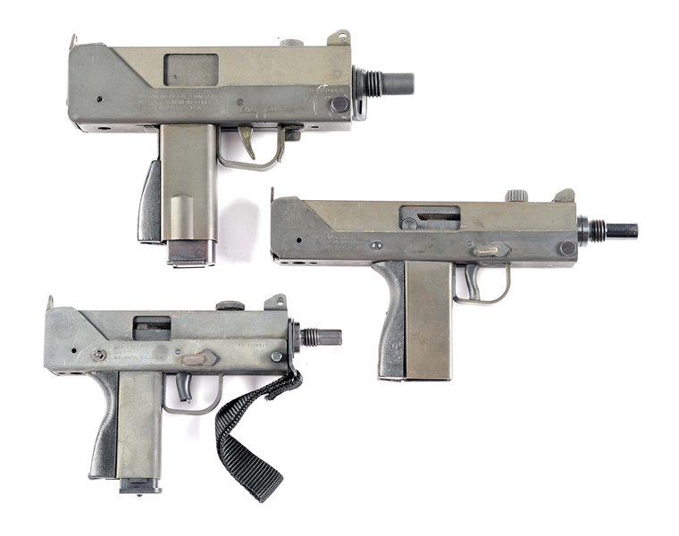 LOT OF 3: INGRAM M10A1, COBRAY M11 AND M12 SEMI-AUTOMATIC PISTOLS.
