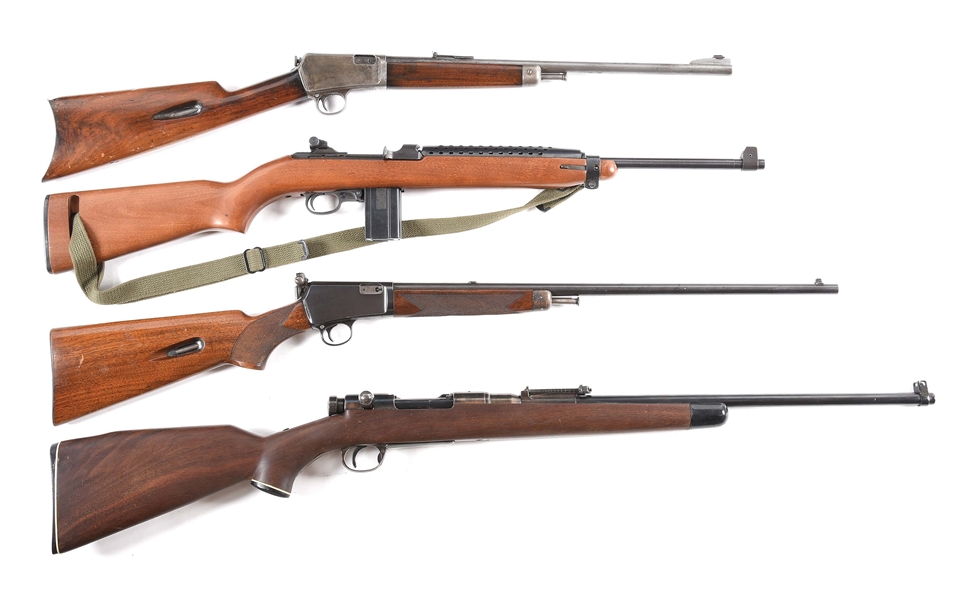 (C) LOT OF FOUR: THREE SEMI AUTOMATIC RIFLES AND ONE BOLT ACTION RIFLE 