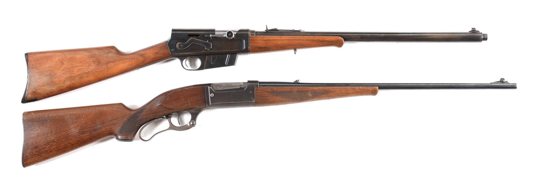 (C) LOT OF TWO: REMINGTON MODEL 8 SEMI AUTOMATIC RIFLE AND SAVAGE MODEL 1899 LEVER ACTION RIFLE