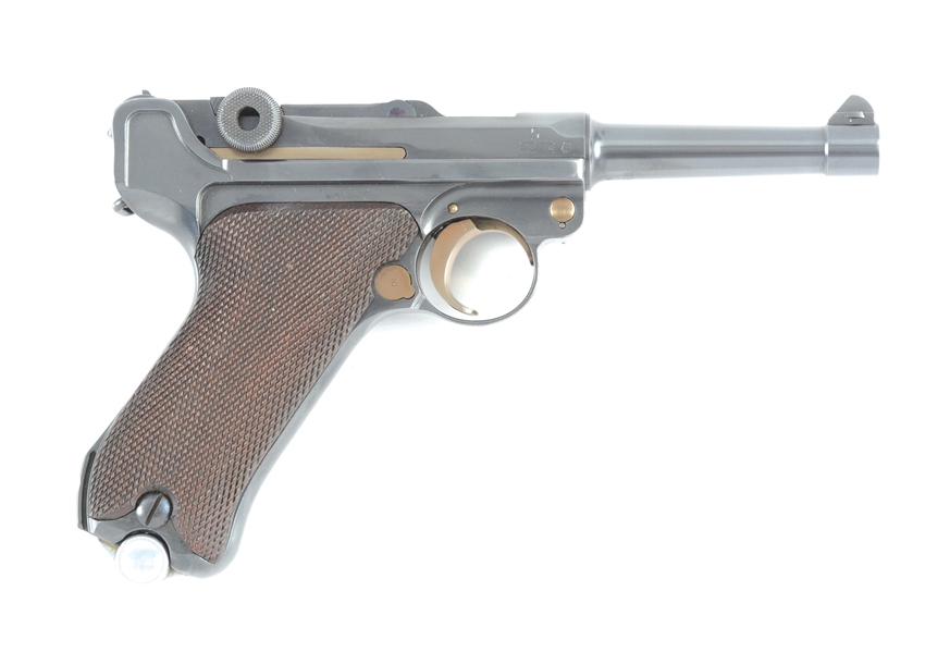 (C) RARE AND DESIRABLE 1934 "K" DATE 9MM P-08 LUGER RIG BY MAUSER WITH CAPTURE PAPERS.