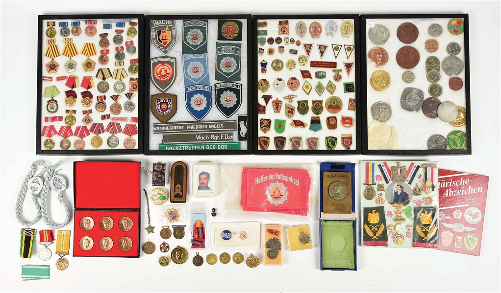 VERY LARGE LOT OF EAST GERMAN DDR & IRAQI MEDALS AND INSIGNIA 