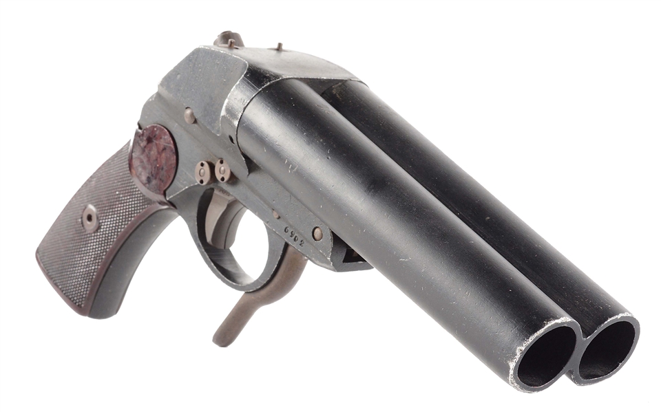 GERMAN WWII LUFTWAFFE DOUBLE-BARREL AVIATOR FLARE GUN MODEL "L"