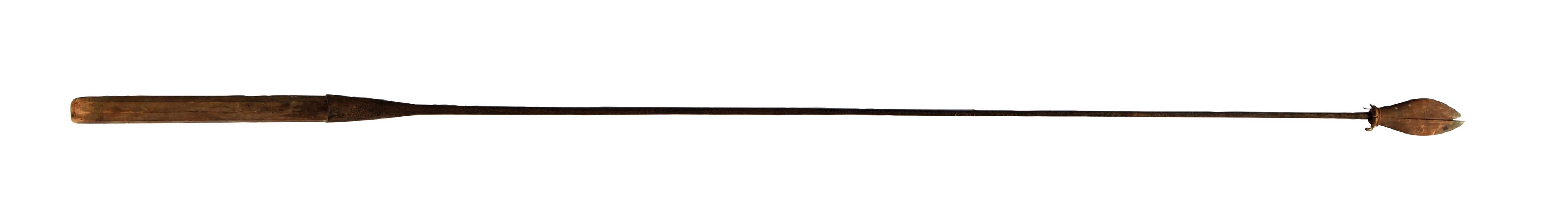 A HAND LANCE OR KILLING IRON, USED FOR WHALING, C. 19TH CENTURY.