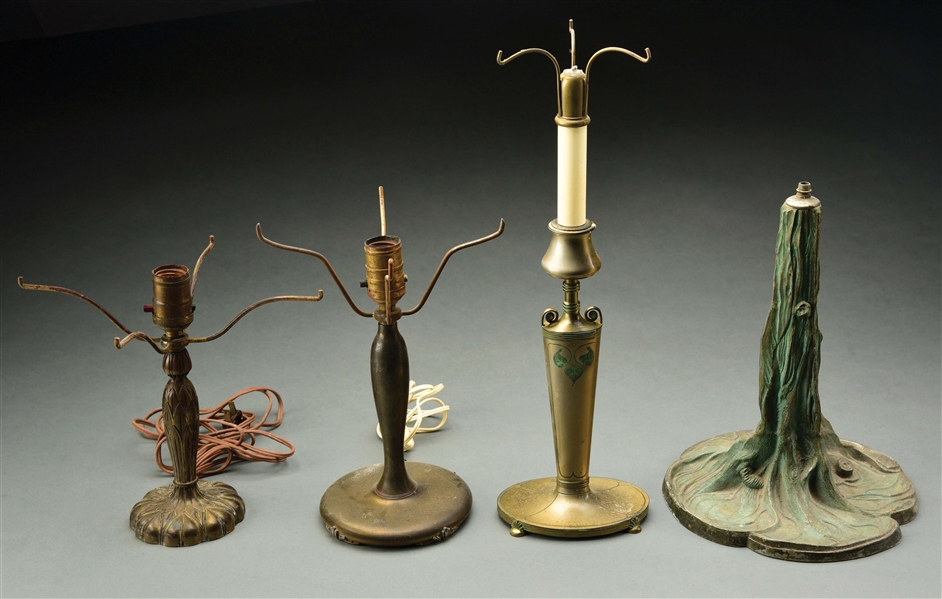 LOT OF 4: PAIRPOINT LAMP BASES. 
