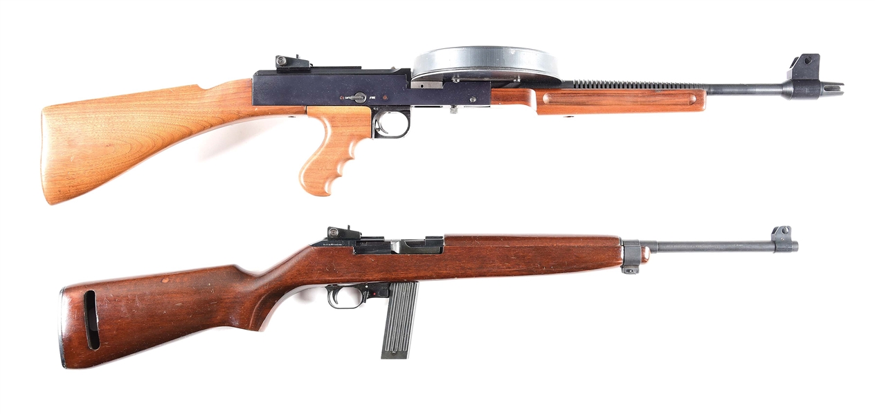 (M) LOT OF 2: (A) AMERICAN ARMS INTERNATIONAL MODEL 180 AND (B) IVER JOHNSON MODEL US CARBINE SEMI-AUTOMATIC RIFLES.