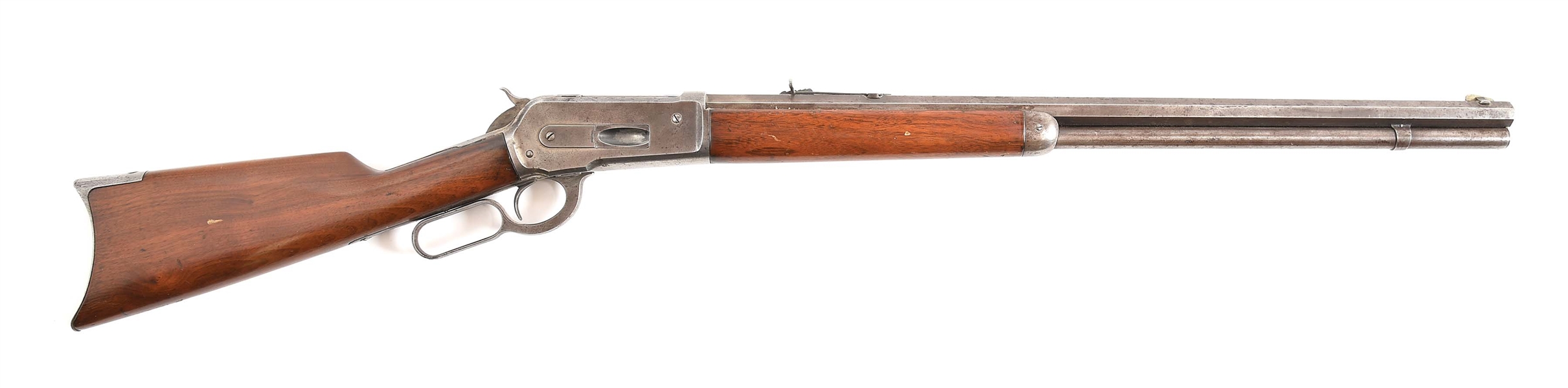 (A) WINCHESTER 1886 LEVER ACTION .45-90 RIFLE.