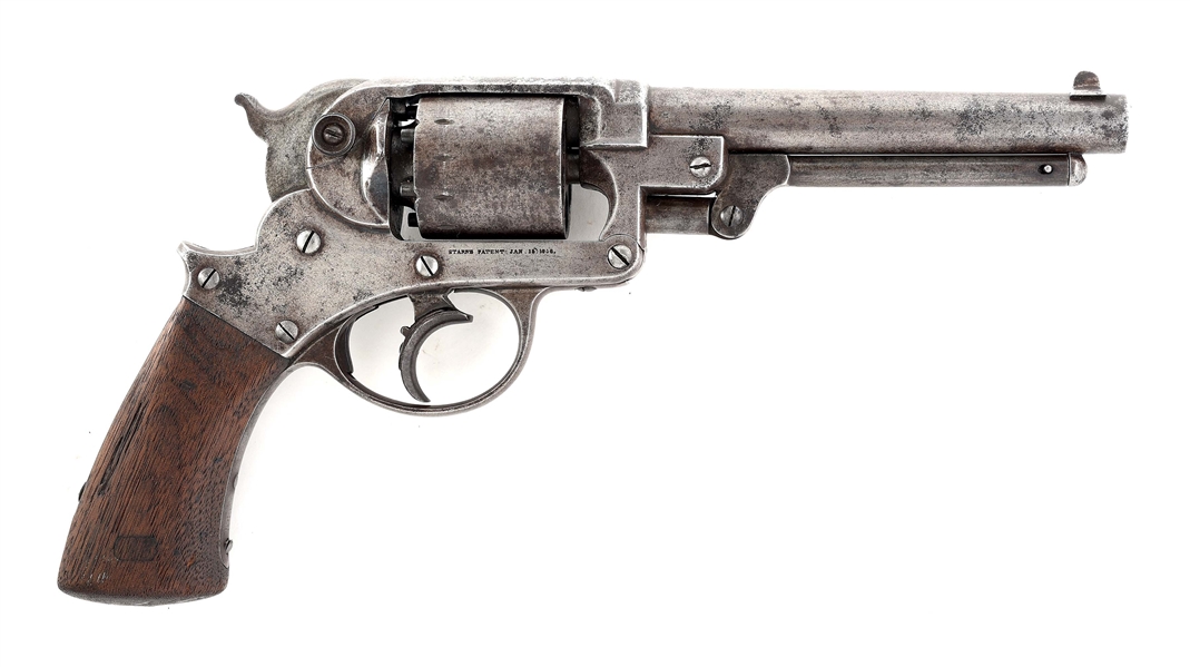 (A) MARTIALLY MARKED STARR ARMY .44 DOUBLE ACTION REVOLVER.