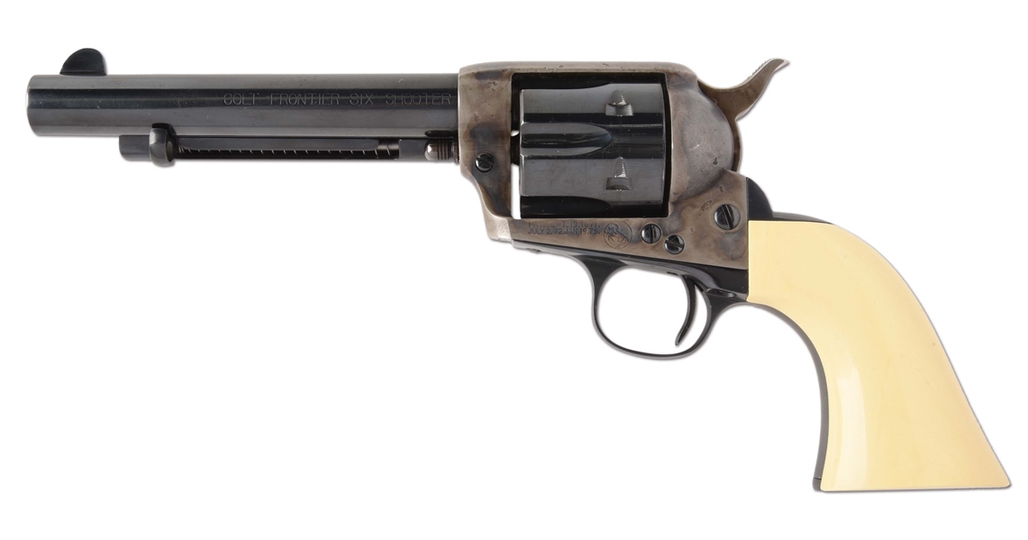 (A) COLT FRONTIER SIX SHOOTER .44 SINGLE ACTION REVOLVER.