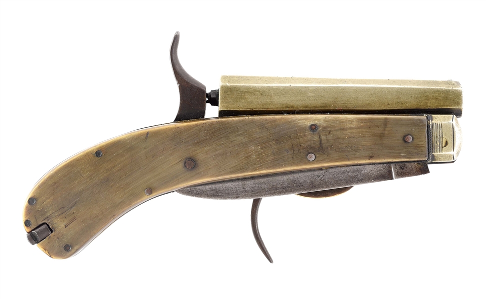 (A) UNWIN & ROGERS KNIFE GUN .28 PERCUSSION PISTOL.