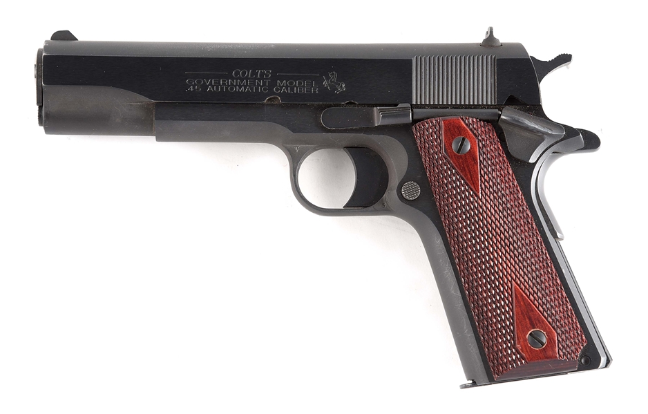 (M) COLT GOVERNMENT MODEL 100 YEARS OF SERVICE .45 ACP SEMI AUTOMATIC PISTOL WITH CASE.
