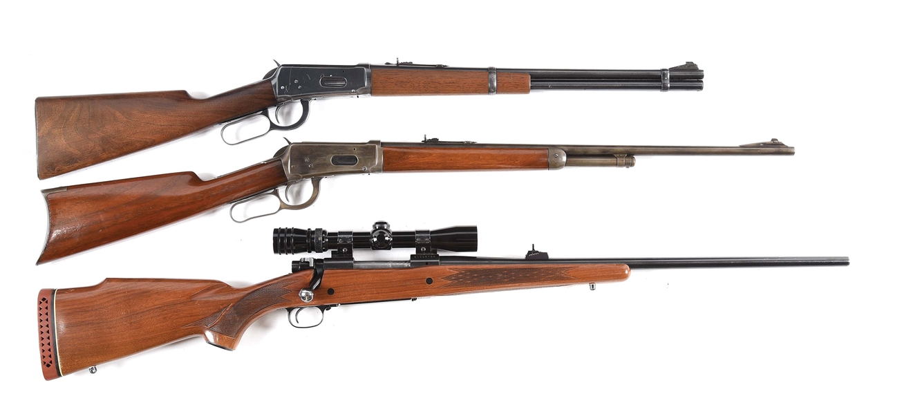 (C) LOT OF 3: WINCHESTER 1894, AND MODEL 70 RIFLES.