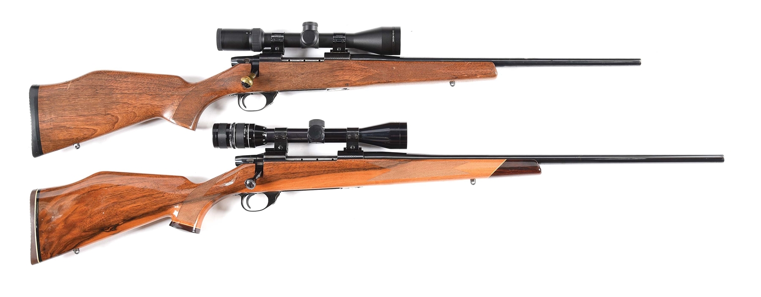 (M) LOT OF 2: WEATHERBY VANGUARD BOLT ACTION RIFLES WITH SCOPES.