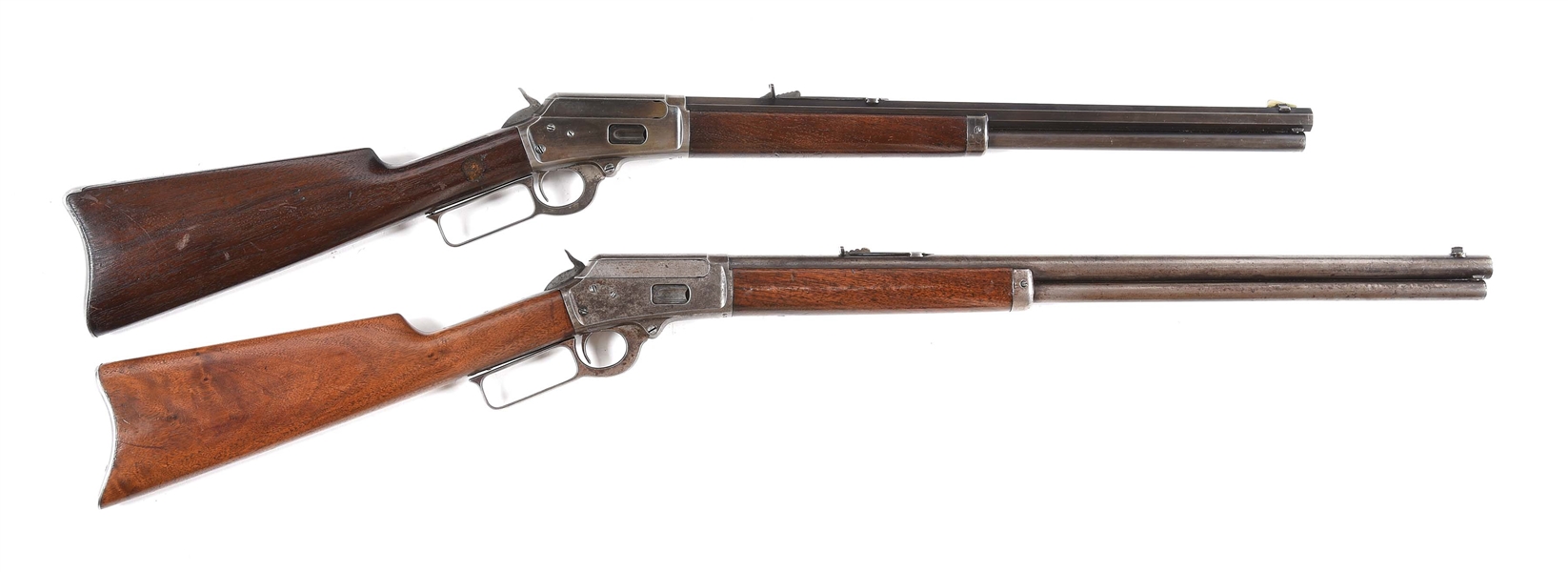 (C) LOT OF 2: MARLIN 1894 LEVER ACTION RIFLES INCLUDING A SCARCE SHORT RIFLE WITH SADDLE RING.