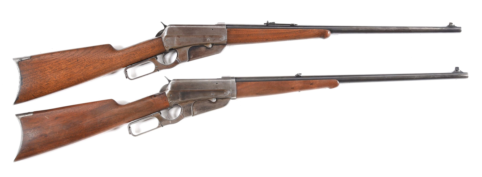 (C) LOT OF 2: WINCHESTER 1895 LEVER ACTION RIFLES ONE BEING IN SCARCE .35 WINCHESTER CENTER FIRE.