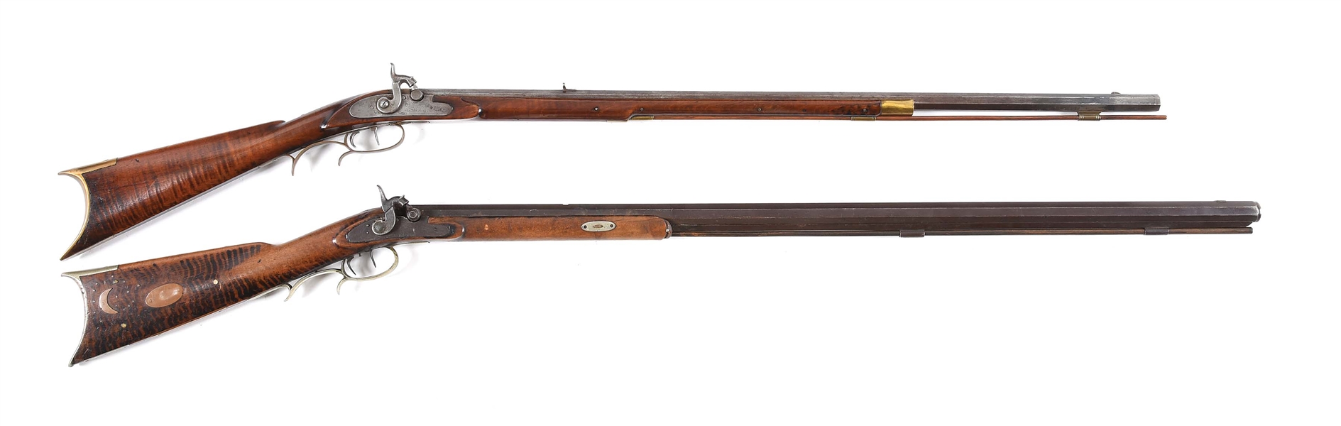 (A) LOT OF 2: KENTUCKY PERCUSSION RIFLES.