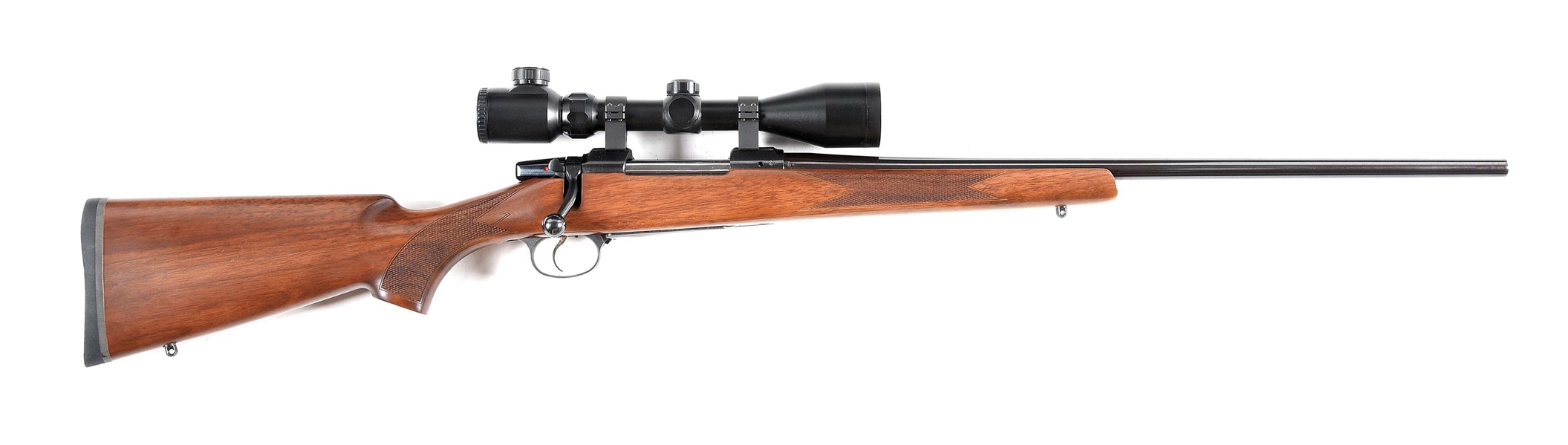(C) CZ 550 BOLT ACTION RIFLE WITH SCOPE.