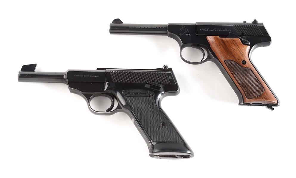 (C) LOT OF TWO .22 SEMI AUTOMATIC PISTOLS: COLT HUNTSMAN AND BROWNING NOMAD 