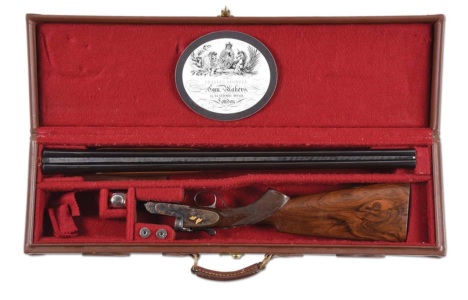 (M) CHARLES BOSWELL 20 BORE SLE SIDE BY SIDE SHOTGUN WITH CASE (1909).
