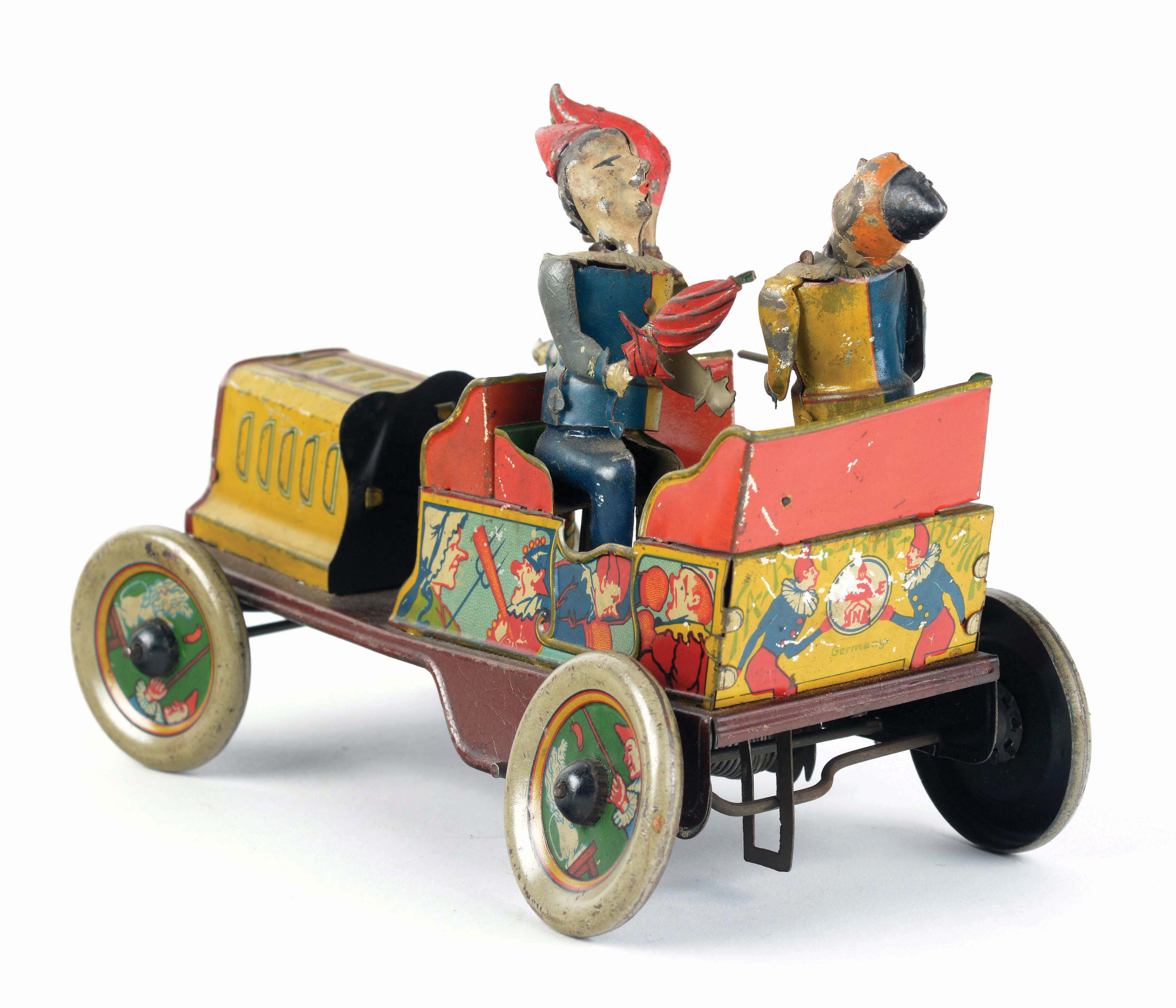 Lot Detail - GERMAN TIN LITHO WIND-UP HANS EBERL TA-RA-RA BUMM CAR.